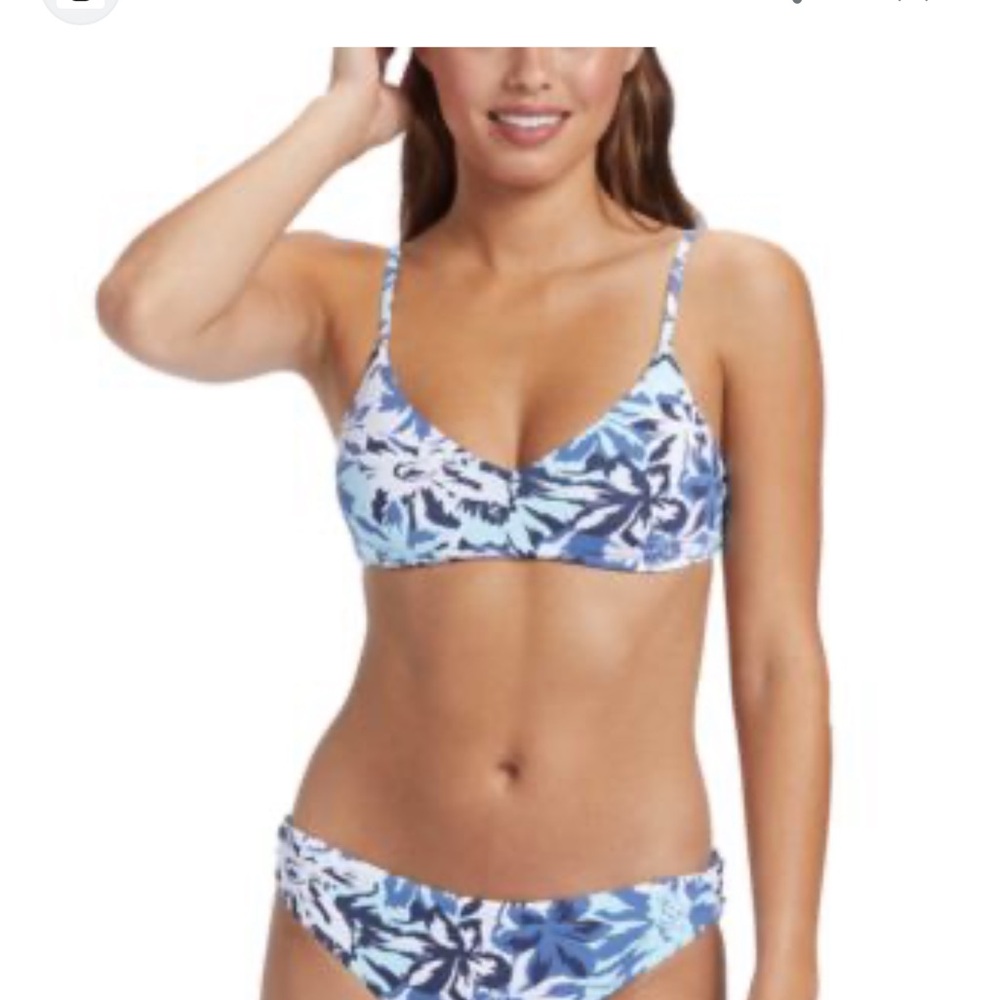 Roxy juniors printed beach classics athletic triangle bikini top size small - Picture 4 of 10
